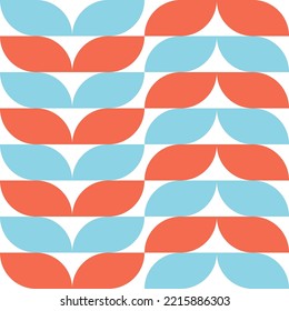 Geometric abstract background collection. Vector colorful illustration. Modern vertical leaf shape texture for seamless backdrop. White, blue and red color. Design textile for wrapping paper.