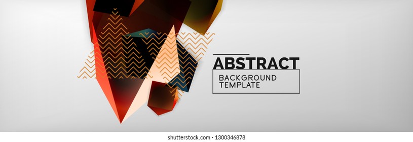 Fondo abstracto geométrico con formas 3d oscuras de color, diseño de afiches de negocios modernos vectoriales o tecno