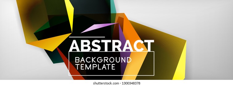 Geometrischer abstrakter Hintergrund mit dunklen, dunklen 3D-Formen, Vektormodernes Business- oder Techno-Poster-Design