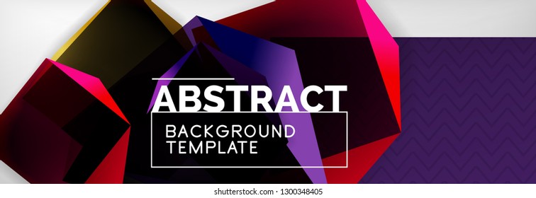 Geometric abstract background with color dark 3d shapes, vector modern business or techno poster design