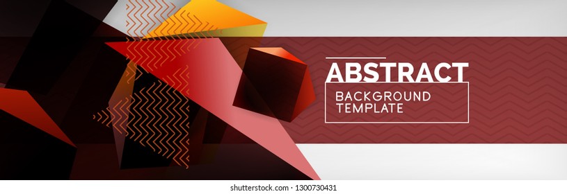 Geometrischer abstrakter Hintergrund mit dunklen, dunklen 3D-Formen, Vektormodernes Business- oder Techno-Poster-Design