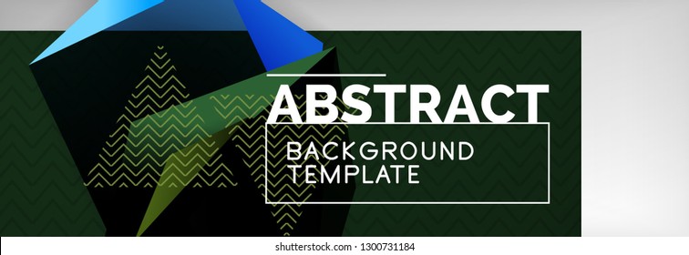 Geometric abstract background with color dark 3d shapes, vector modern business or techno poster design