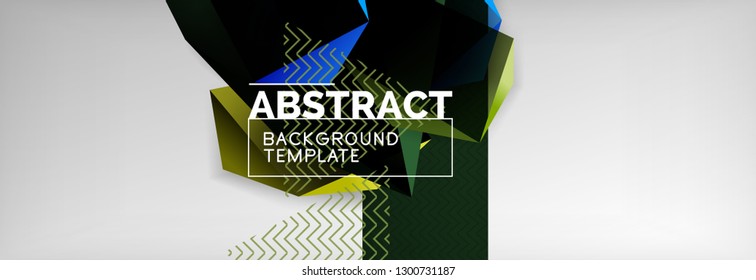 Geometric abstract background with color dark 3d shapes, vector modern business or techno poster design