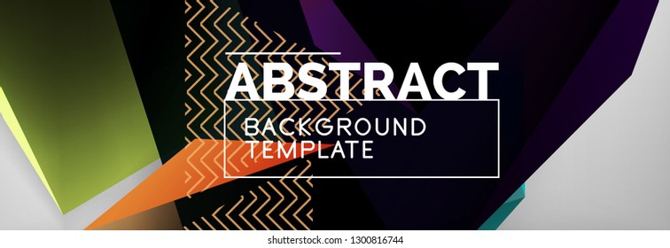 Fondo abstracto geométrico con formas 3d oscuras de color, diseño de afiches de negocios modernos vectoriales o tecno