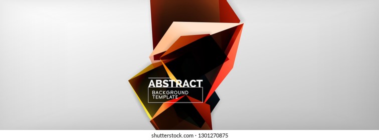 Geometric abstract background with color dark 3d shapes, vector modern business or techno poster design