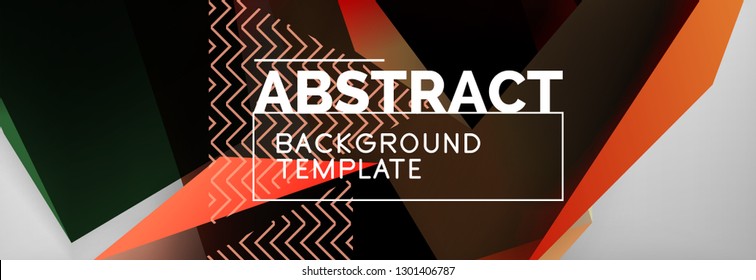 Fondo abstracto geométrico con formas 3d oscuras de color, diseño de afiches de negocios modernos vectoriales o tecno