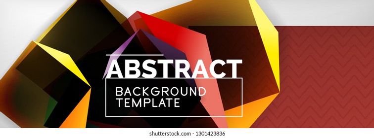 Geometric abstract background with color dark 3d shapes, vector modern business or techno poster design
