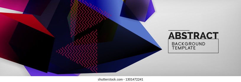 Fondo abstracto geométrico con formas 3d oscuras de color, diseño de afiches de negocios modernos vectoriales o tecno