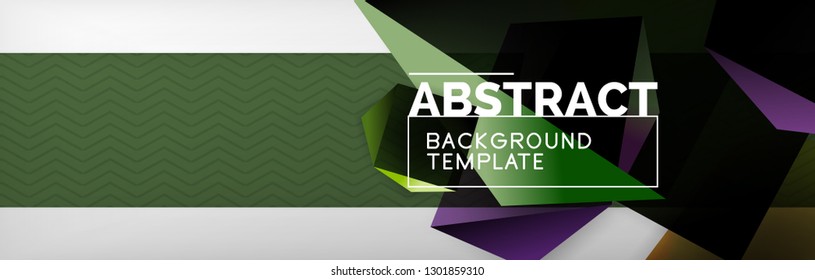 Geometric abstract background with color dark 3d shapes, vector modern business or techno poster design