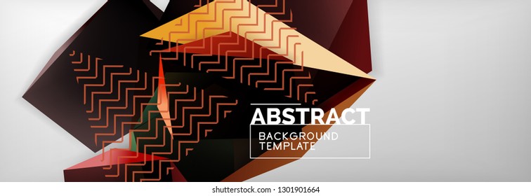 Plano de fundo abstrato geométrico com cores escuras formas 3d, negócios modernos vetores ou design de cartaz techno