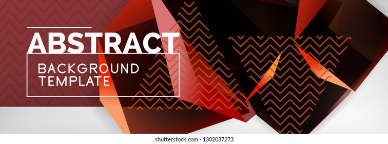 Geometric abstract background with color dark 3d shapes, vector modern business or techno poster design