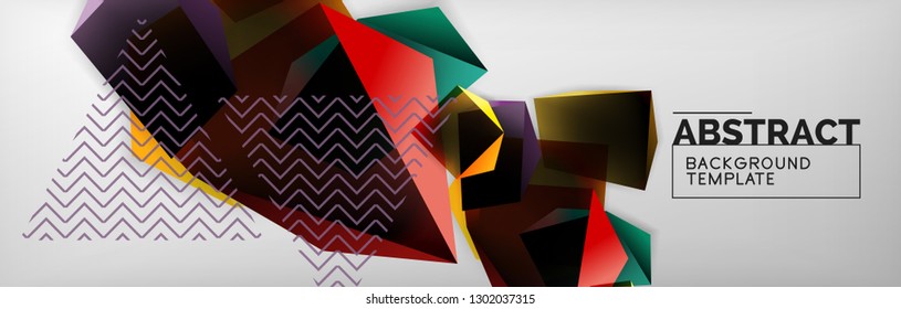 Fondo abstracto geométrico con formas 3d oscuras de color, diseño de afiches de negocios modernos vectoriales o tecno