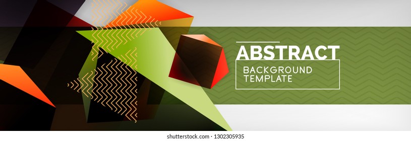 Geometrischer abstrakter Hintergrund mit dunklen, dunklen 3D-Formen, Vektormodernes Business- oder Techno-Poster-Design