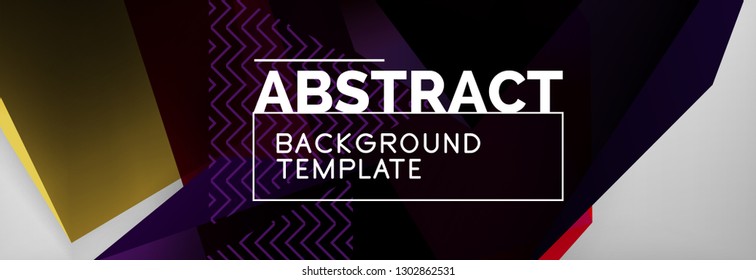 Geometric abstract background with color dark 3d shapes, vector modern business or techno poster design