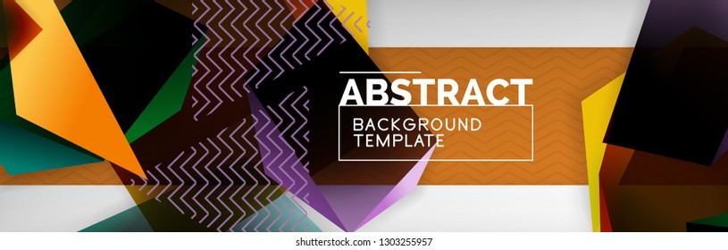 Geometrischer abstrakter Hintergrund mit dunklen, dunklen 3D-Formen, Vektormodernes Business- oder Techno-Poster-Design