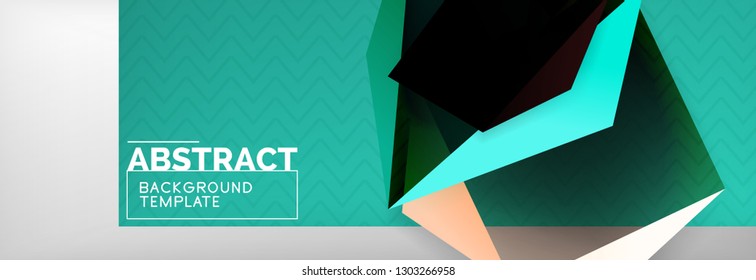 Fondo abstracto geométrico con formas 3d oscuras de color, diseño de afiches de negocios modernos vectoriales o tecno