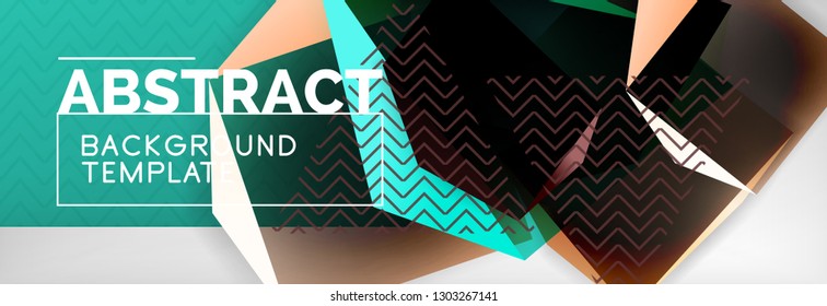 Geometrischer abstrakter Hintergrund mit dunklen, dunklen 3D-Formen, Vektormodernes Business- oder Techno-Poster-Design