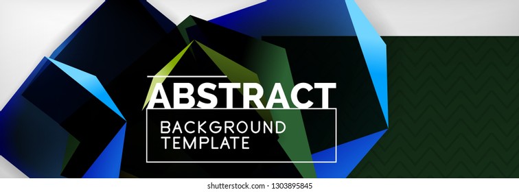Geometric abstract background with color dark 3d shapes, vector modern business or techno poster design
