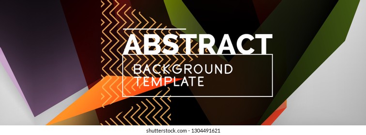Geometric abstract background with color dark 3d shapes, vector modern business or techno poster design