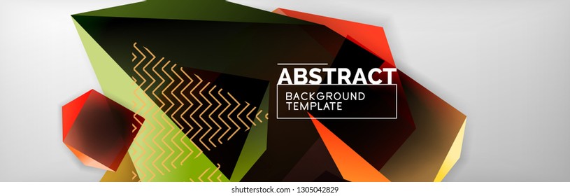 Fondo abstracto geométrico con formas 3d oscuras de color, diseño de afiches de negocios modernos vectoriales o tecno