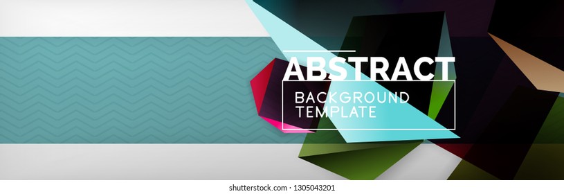 Fondo abstracto geométrico con formas 3d oscuras de color, diseño de afiches de negocios modernos vectoriales o tecno