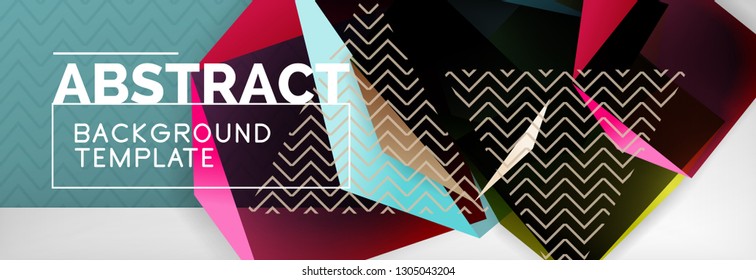 Plano de fundo abstrato geométrico com cores escuras formas 3d, negócios modernos vetores ou design de cartaz techno