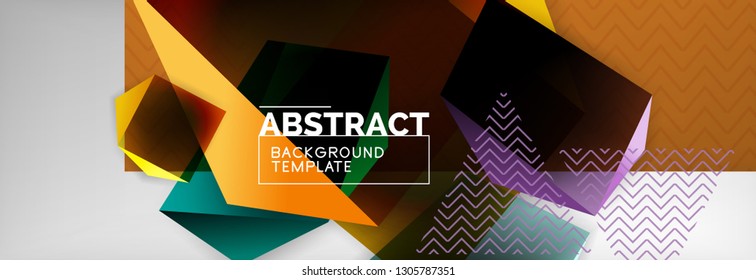 Fondo abstracto geométrico con formas 3d oscuras de color, diseño de afiches de negocios modernos vectoriales o tecno