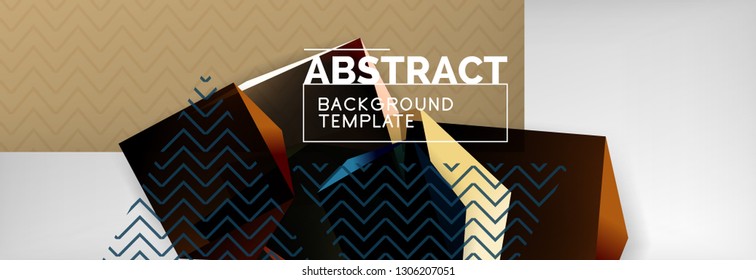 Fondo abstracto geométrico con formas 3d oscuras de color, diseño de afiches de negocios modernos vectoriales o tecno