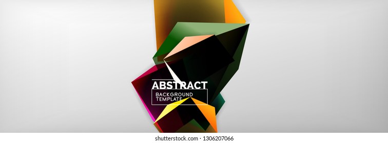 Fondo abstracto geométrico con formas 3d oscuras de color, diseño de afiches de negocios modernos vectoriales o tecno