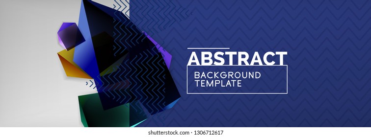 Fondo abstracto geométrico con formas 3d oscuras de color, diseño de afiches de negocios modernos vectoriales o tecno