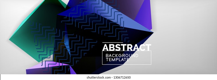 Fondo abstracto geométrico con formas 3d oscuras de color, diseño de afiches de negocios modernos vectoriales o tecno
