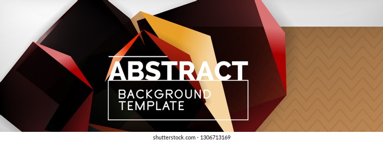 Fondo abstracto geométrico con formas 3d oscuras de color, diseño de afiches de negocios modernos vectoriales o tecno