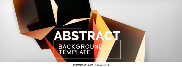 Fondo abstracto geométrico con formas 3d oscuras de color, diseño de afiches de negocios modernos vectoriales o tecno