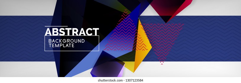 Fondo abstracto geométrico con formas 3d oscuras de color, diseño de afiches de negocios modernos vectoriales o tecno