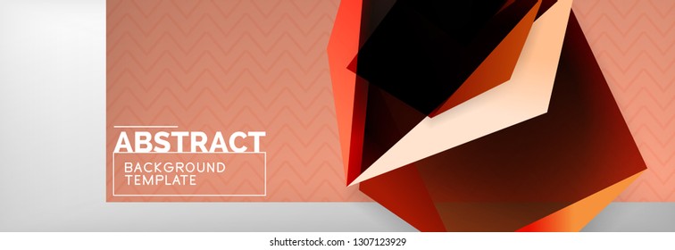 Fondo abstracto geométrico con formas 3d oscuras de color, diseño de afiches de negocios modernos vectoriales o tecno