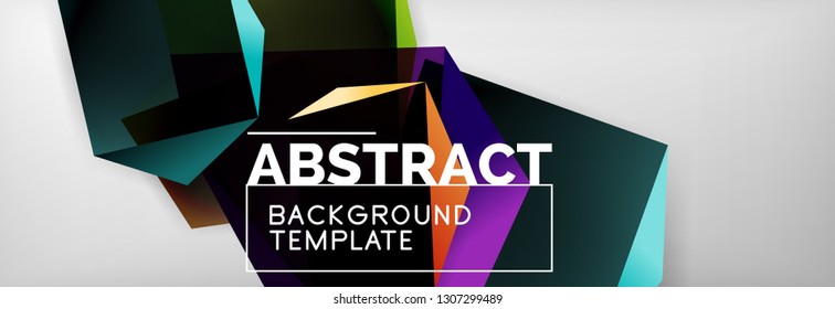 Fondo abstracto geométrico con formas 3d oscuras de color, diseño de afiches de negocios modernos vectoriales o tecno