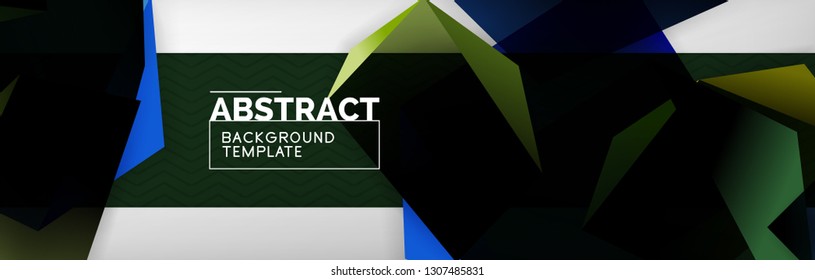 Fondo abstracto geométrico con formas 3d oscuras de color, diseño de afiches de negocios modernos vectoriales o tecno