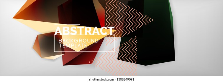 Fondo abstracto geométrico con formas 3d oscuras de color, diseño de afiches de negocios modernos vectoriales o tecno