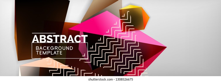 Plano de fundo abstrato geométrico com cores escuras formas 3d, negócios modernos vetores ou design de cartaz techno