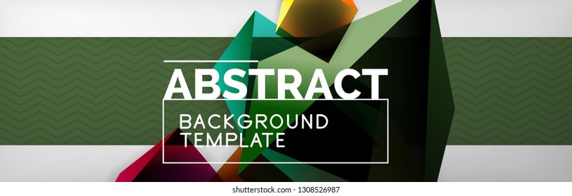 Geometric abstract background with color dark 3d shapes, vector modern business or techno poster design