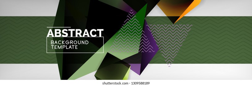 Fondo abstracto geométrico con formas 3d oscuras de color, diseño de afiches de negocios modernos vectoriales o tecno