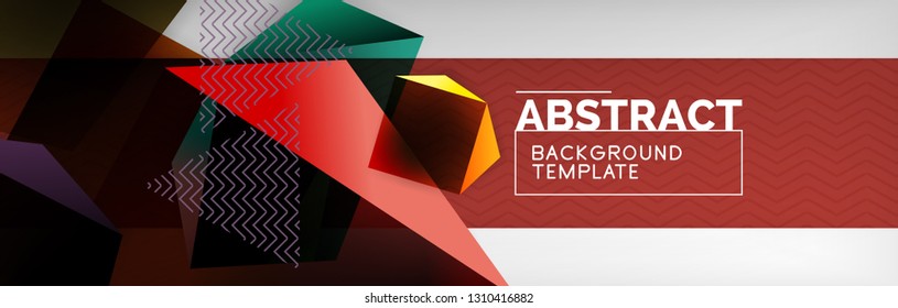 Geometrischer abstrakter Hintergrund mit dunklen, dunklen 3D-Formen, Vektormodernes Business- oder Techno-Poster-Design