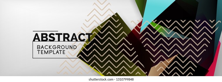 Fondo abstracto geométrico con formas 3d oscuras de color, diseño de afiches de negocios modernos vectoriales o tecno