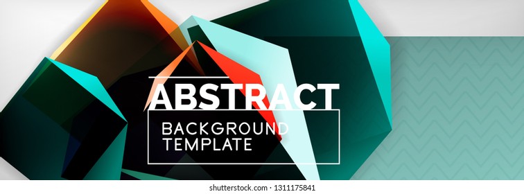 Fondo abstracto geométrico con formas 3d oscuras de color, diseño de afiches de negocios modernos vectoriales o tecno