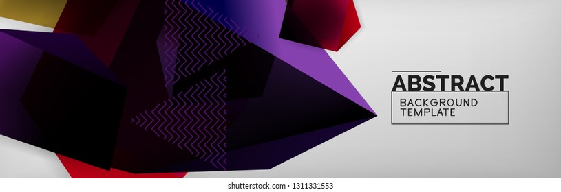 Fondo abstracto geométrico con formas 3d oscuras de color, diseño de afiches de negocios modernos vectoriales o tecno