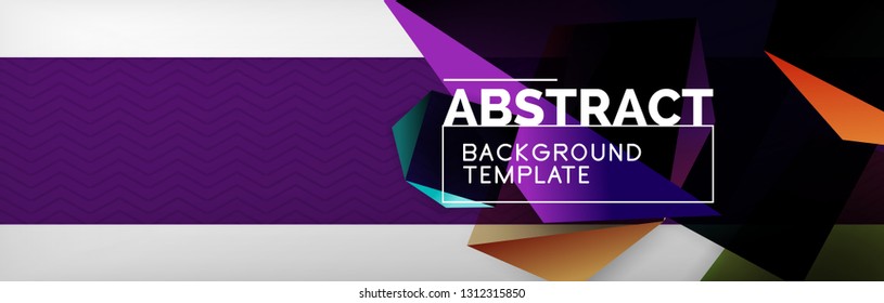 Geometrischer abstrakter Hintergrund mit dunklen, dunklen 3D-Formen, Vektormodernes Business- oder Techno-Poster-Design