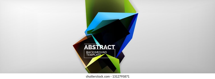 Fondo abstracto geométrico con formas 3d oscuras de color, diseño de afiches de negocios modernos vectoriales o tecno