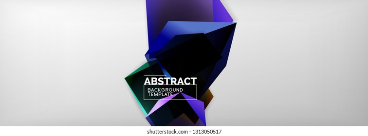Geometrischer abstrakter Hintergrund mit dunklen, dunklen 3D-Formen, Vektormodernes Business- oder Techno-Poster-Design