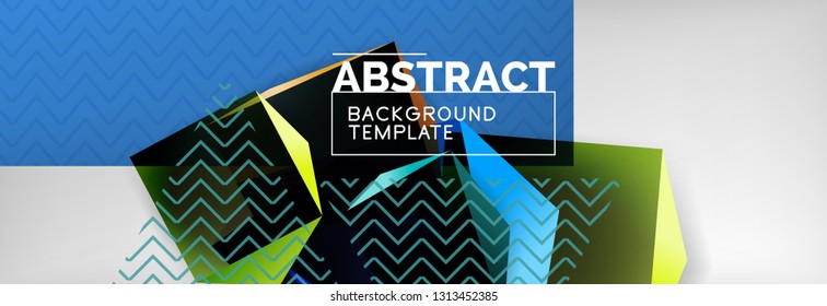 Fondo abstracto geométrico con formas 3d oscuras de color, diseño de afiches de negocios modernos vectoriales o tecno
