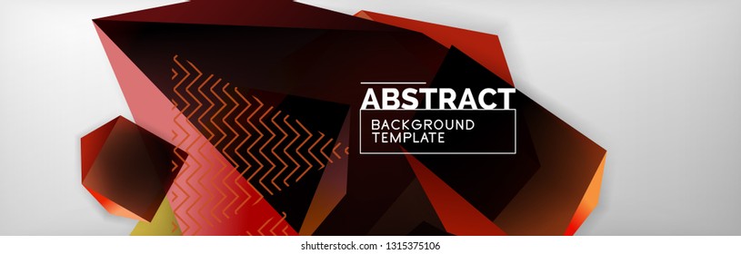 Geometric abstract background with color dark 3d shapes, vector modern business or techno poster design Geometric abstract background with color dark 3d shapes, vector modern business or techno poster design